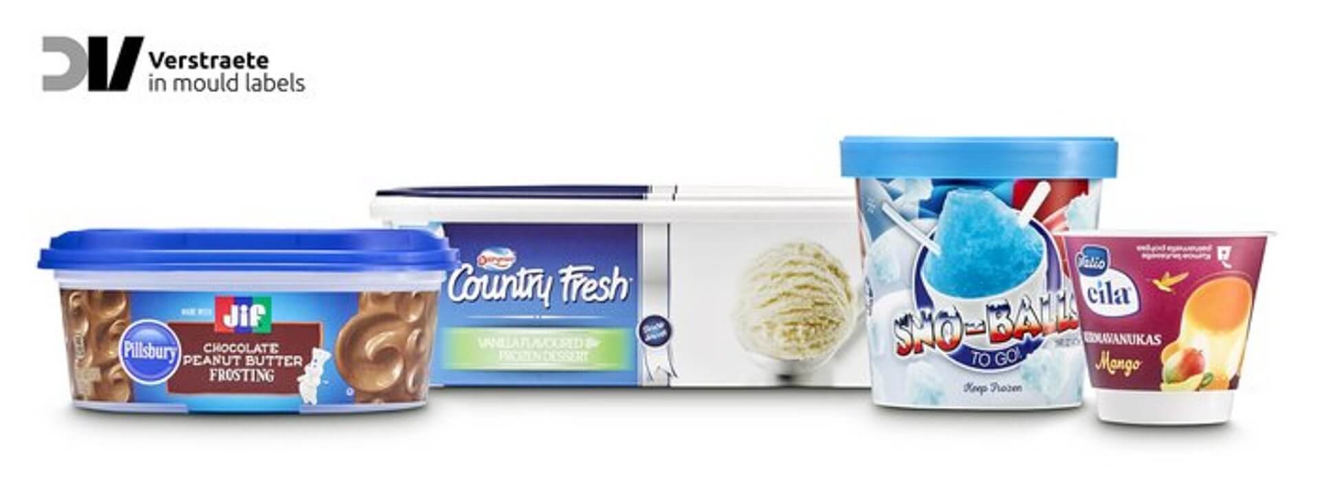 Award winning IML packaging different packages of ice cream