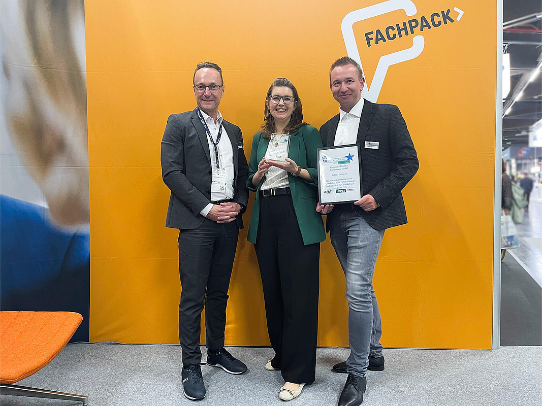 Part of the team picking up the award