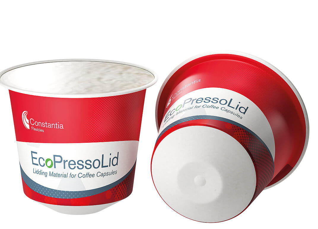EcoPressoLid – TÜV Austria certified coffee capsule lid ©Constantia Flexibles 