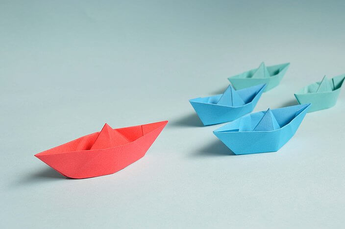 colorful paper boats