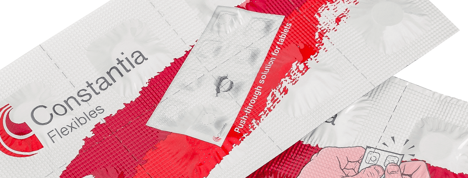 flexible blister with push-through opening mechanism