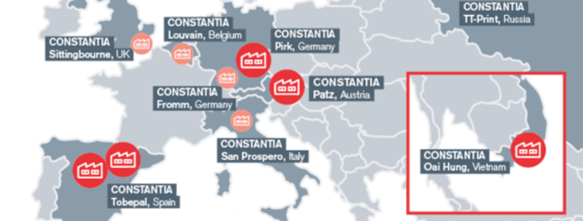 map with locations of plants