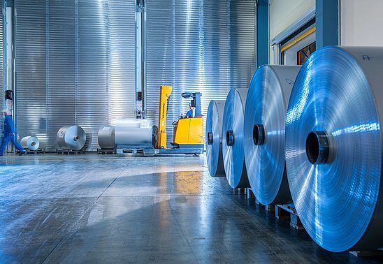 rolls of aluminum foil transported by stapler