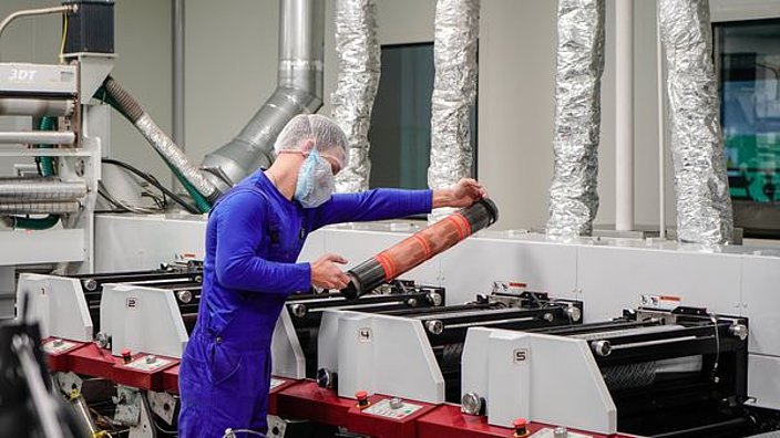 man working at pharma plant