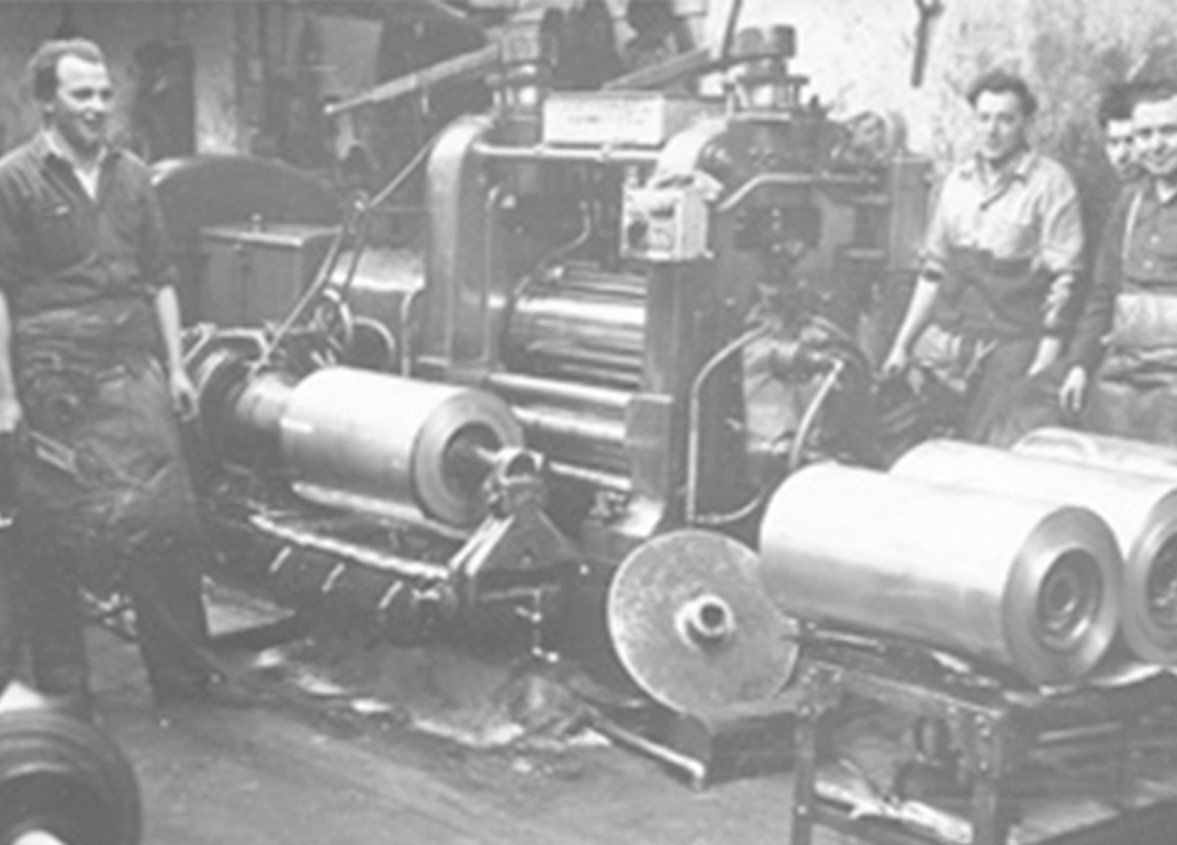 Rolling aluminum at our Teich plant in 1927