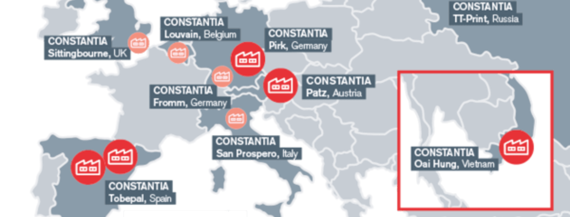 Pharma division plants map with locations of plants